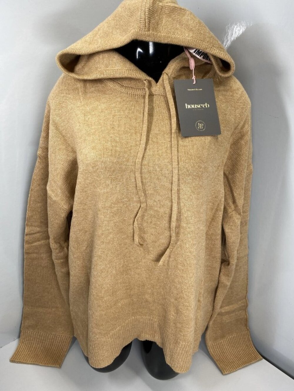 House Of CB Womens Hoodie Sweater Camel Brown Size M Jionni Cashmere Blend